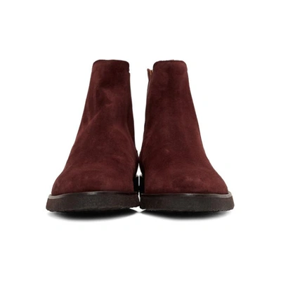 Shop Common Projects Burgundy Suede Chelsea Boots In 3497 Burgdy