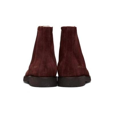 Shop Common Projects Burgundy Suede Chelsea Boots In 3497 Burgdy