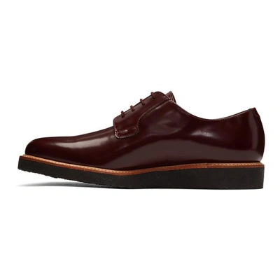 Shop Common Projects Burgundy Crepe Sole Shine Derbys In 3497 Burgdy