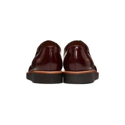 Shop Common Projects Burgundy Crepe Sole Shine Derbys In 3497 Burgdy