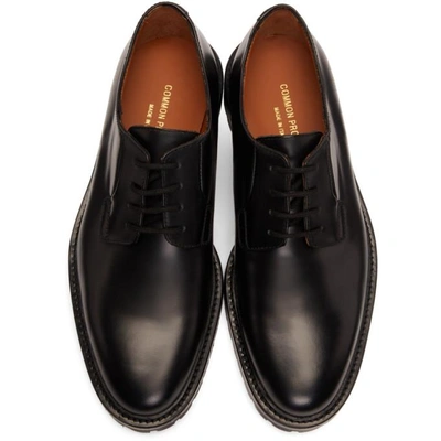 Shop Common Projects Black Leather Derbys In 7547 Black