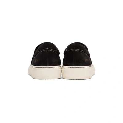 Shop Common Projects Black Suede Slip-on Sneakers In 7547 Black