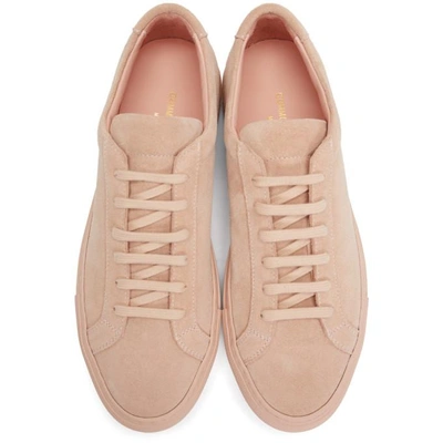 Shop Common Projects Pink Suede Original Achilles Low Sneakers In 2015 Blush