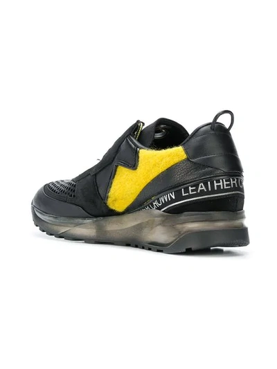 Shop Leather Crown Aero Sneakers - Black