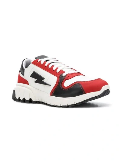 Shop Neil Barrett Retro Runner Sneakers - White