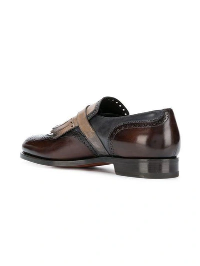Shop Santoni Monk Shoes - Brown
