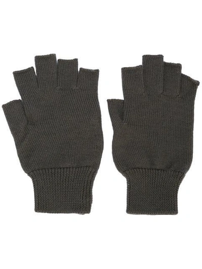 Shop Rick Owens Fingerless Fitted Gloves - Grey