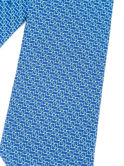 Shop Ferragamo Salvatore  Chained Gancini Print Tie - Blue