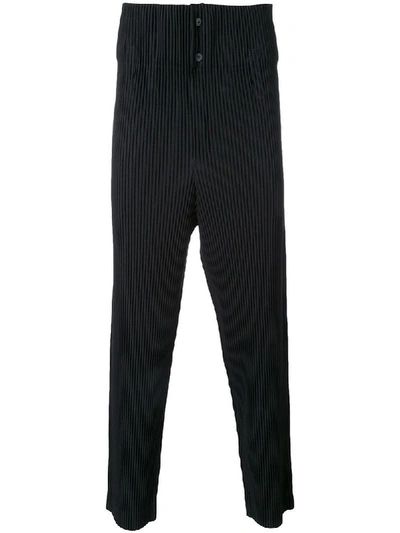 Issey Miyake Homme Plissé  Plissierte Hose Mit Tiefem Schritt - Schwarz In Black