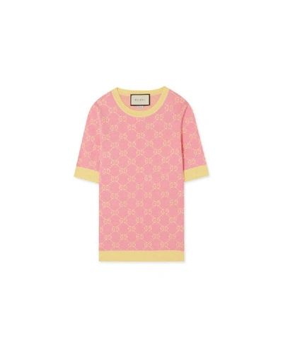 Shop Fashion Concierge Vip Gucci - Intarsia Cotton Sweater? - Unavailable In Pink