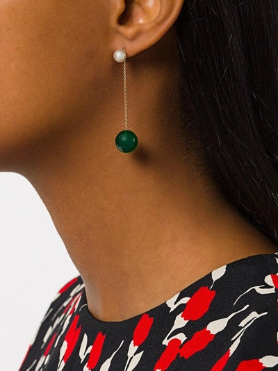 Shop Delfina Delettrez Virus Agate Earring In Green