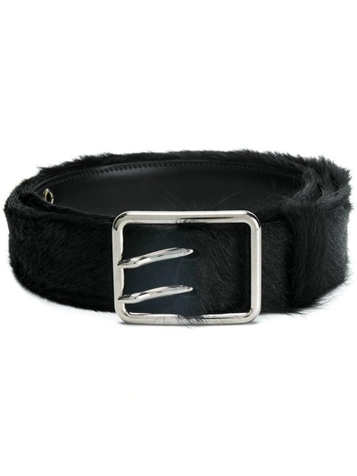 Shop Prada Double Buckle Belt In Black