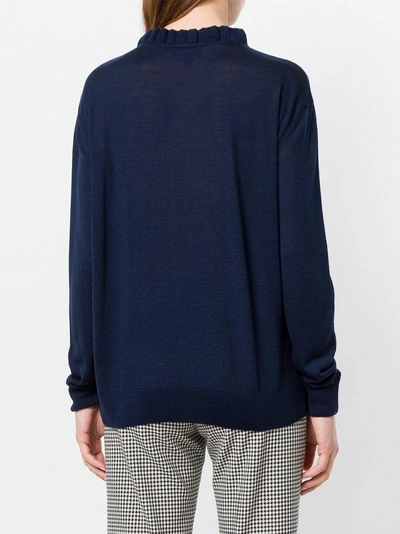 Shop Apc A.p.c. Frilled Style Sweater - Blue