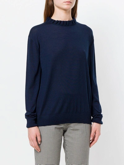 Shop Apc A.p.c. Frilled Style Sweater - Blue