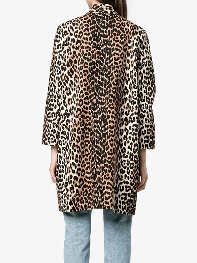Shop Ganni Fabre Leopard Print Coat