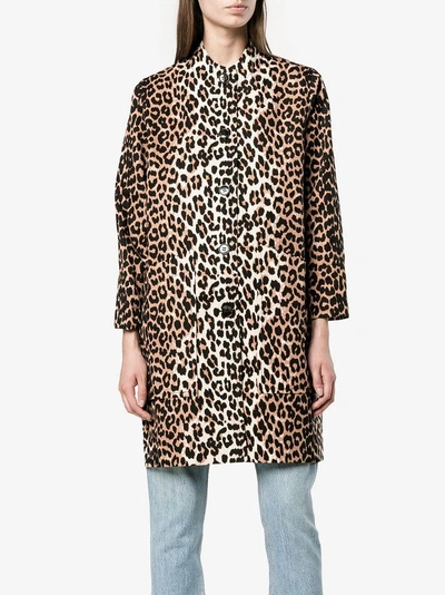 Shop Ganni Fabre Leopard Print Coat