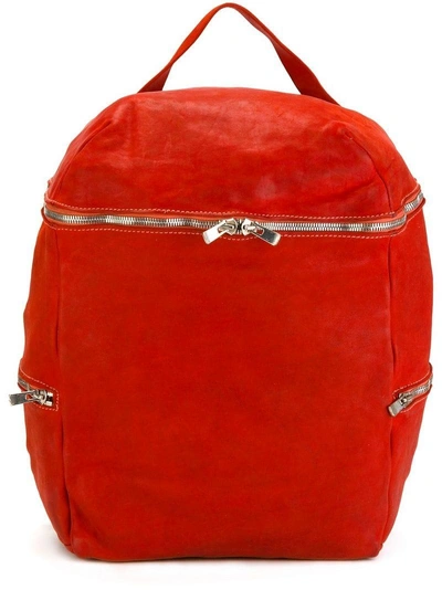 Shop Guidi Zip Up Backpack In Red