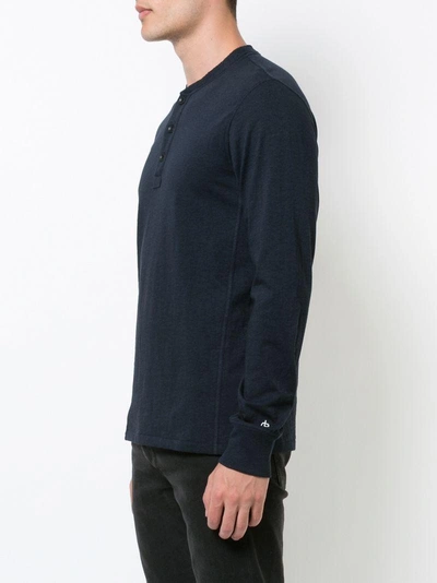 Shop Rag & Bone Buttoned Sweatshirt In Blue
