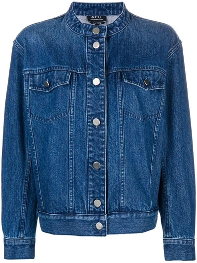 Shop Apc A.p.c. Buttoned Denim Jacket - Blue