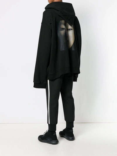 Shop Yuiki Shimoji Photographic Print Asymmetric Hoodie In Black