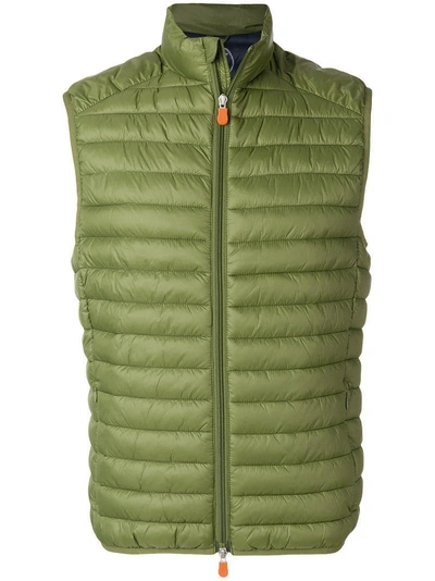 Shop Save The Duck Padded Gilet In Green