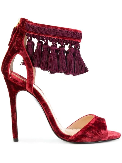 Shop Louis Leeman Tassel Embellished Sandals - Red