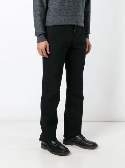 Shop Individual Sentiments Straight Leg Trousers In Black