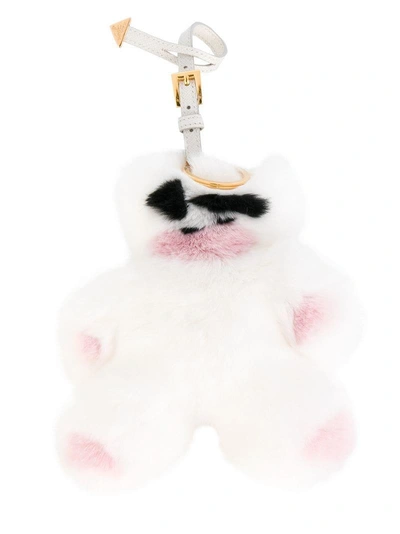 Shop Prada Trick Orso Keychain - White