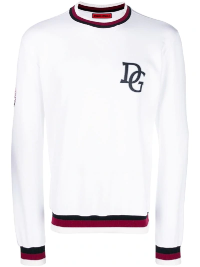 Shop Dolce & Gabbana Logo King Sweatshirt In White