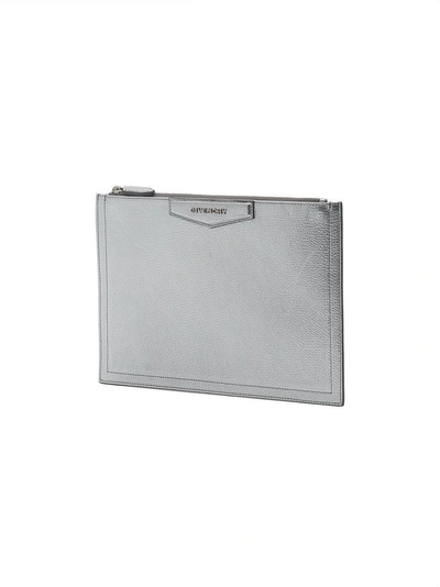 Shop Givenchy Silver Antigona Medium Clutch Bag - Metallic