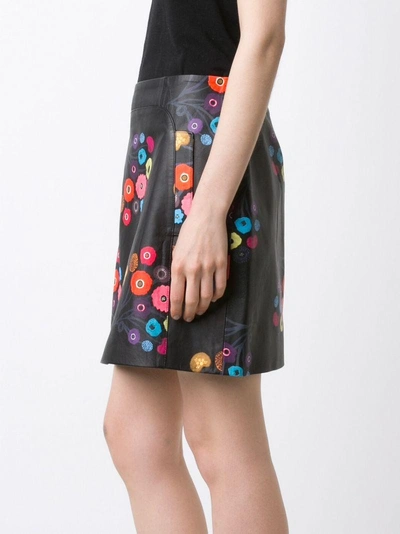 Shop Tanya Taylor Floral Print Mini Skirt In Black