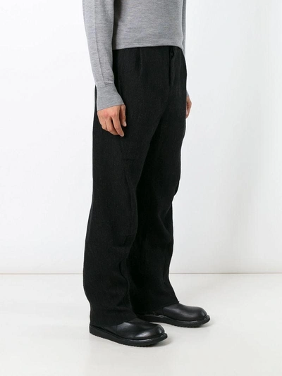 Shop Individual Sentiments Curved Seam Trousers In Black