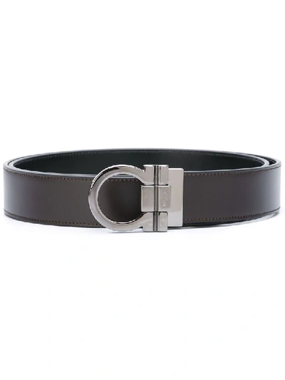 Shop Ferragamo Salvatore  Gancio Buckle Belt - Brown