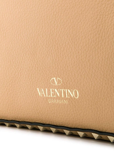 Shop Valentino Garavani Rockstud Shoulder Bag In Neutrals