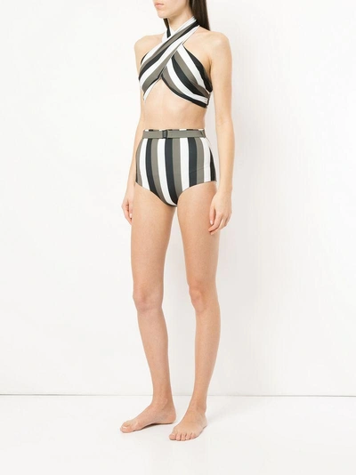 Shop Fella Striped Diagonal Bikini Top - Multicolour