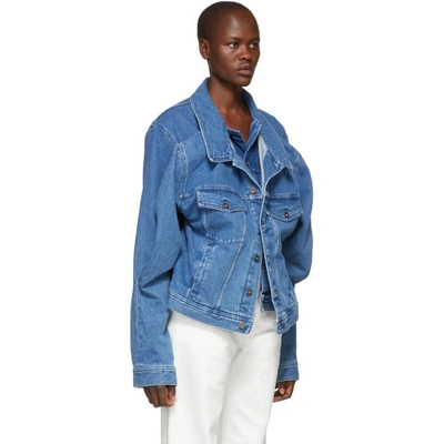 Shop Y/project Blue Double Front Denim Jacket