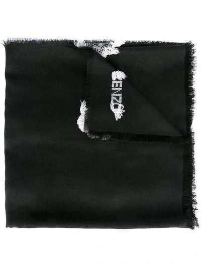 Shop Kenzo 'mini Tiger' Scarf In Black