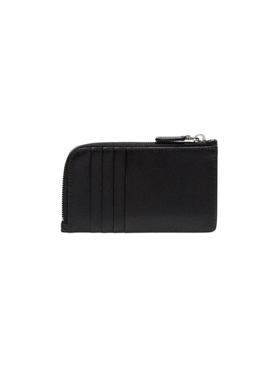 Shop Prada Zipped Card Wallet - Black