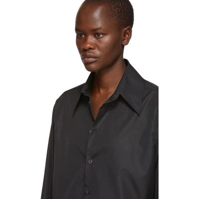Shop Ann Demeulemeester Black Cropped Byron Shirt