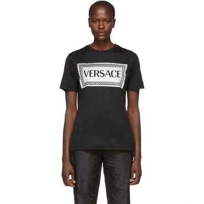 Shop Versace Black Logo T-shirt In A2024 Black