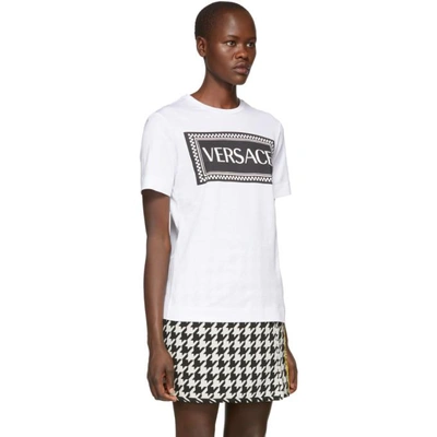 Shop Versace White Logo T-shirt In A2048 White