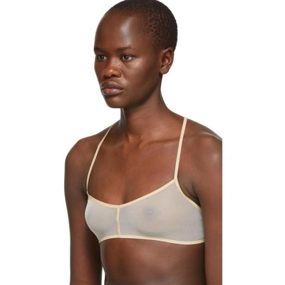 Shop Ann Demeulemeester Beige Soft Tulle Bralette