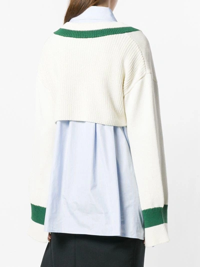 Shop Ports 1961 Slit-detailed Cropped Sweater - White