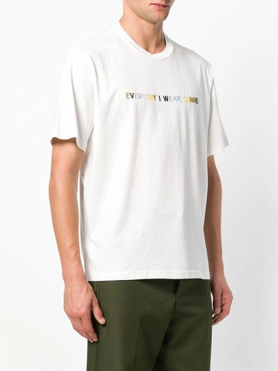 Shop Sunnei Classic Embroidered T-shirt - White
