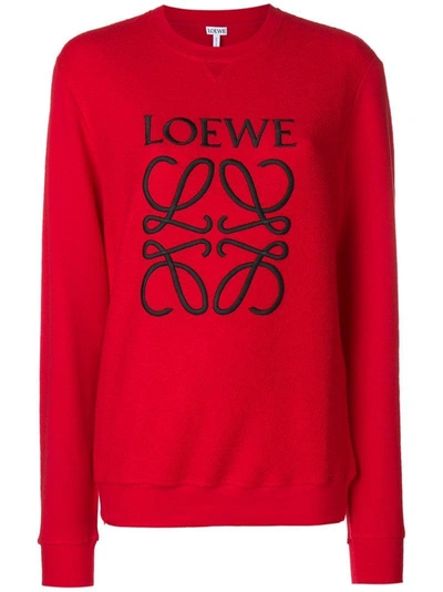 Shop Loewe Print Jersey Sweater - Red