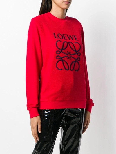 Shop Loewe Print Jersey Sweater - Red