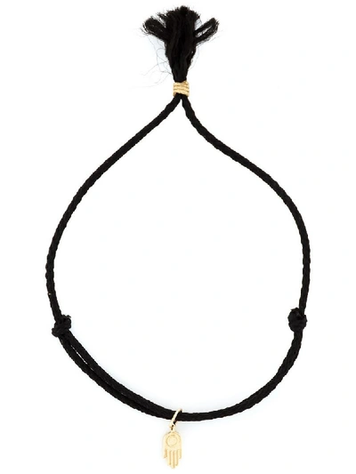 Shop Luis Morais Hanging Hamsa Tassel Bracelet In Black
