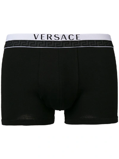 Shop Versace Logo Boxer Briefs - Black