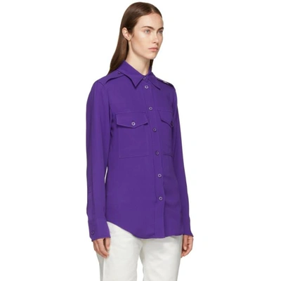 Shop Joseph Purple Silk Rainer Shirt In 0826 Violet
