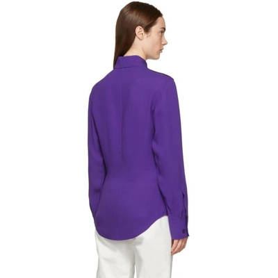Shop Joseph Purple Silk Rainer Shirt In 0826 Violet